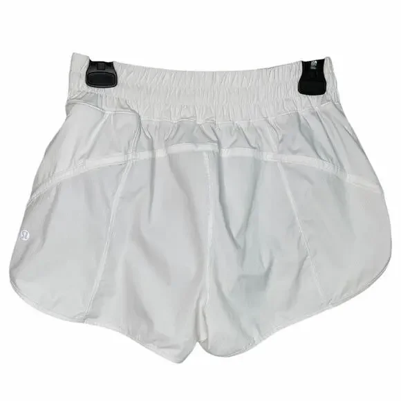 Lululemon Track That High-Rise Lined Running Short 3" White Women's Size 8 - Picture 5 of 7